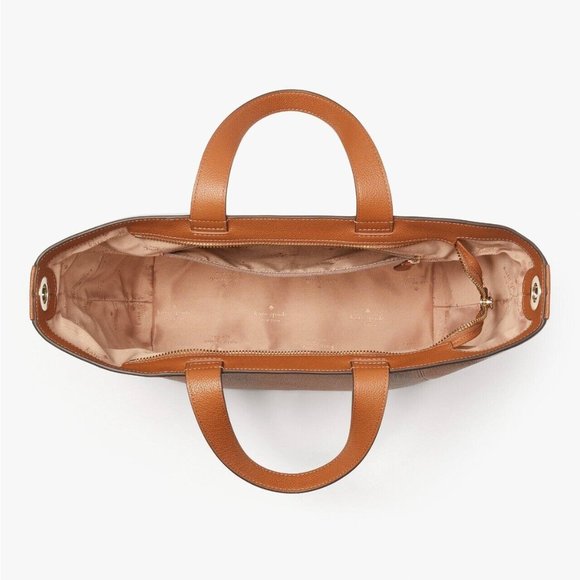 New Kate Spade Rosie Satchel Pebbled Leather Warm Gingerbread - Picture 5 of 5